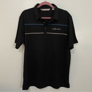 Travis Mathew Black The Players Golf Polo Shirt with Blue Accents Size L
